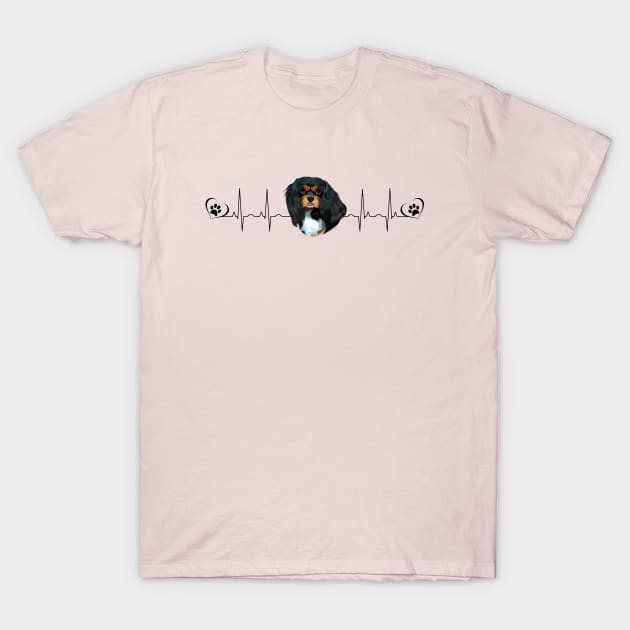 My Heart Beats for my Black and Tan Cavalier King Charles Spaniel T-Shirt by Cavalier Gifts